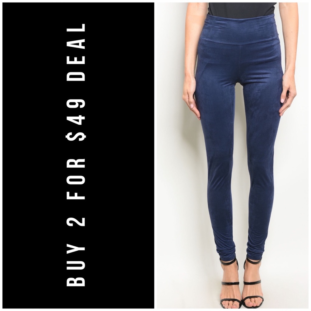 ❄️LAST1️⃣//NAVY SUEDE LEGGINGS